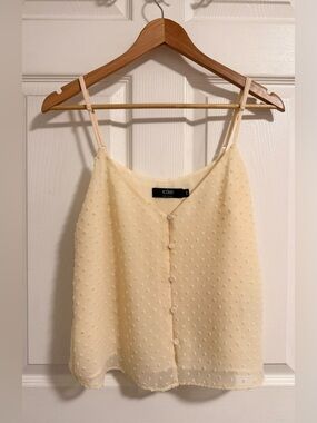 Cream-Colored Polka Dot Camisole Top by Icône by Simons